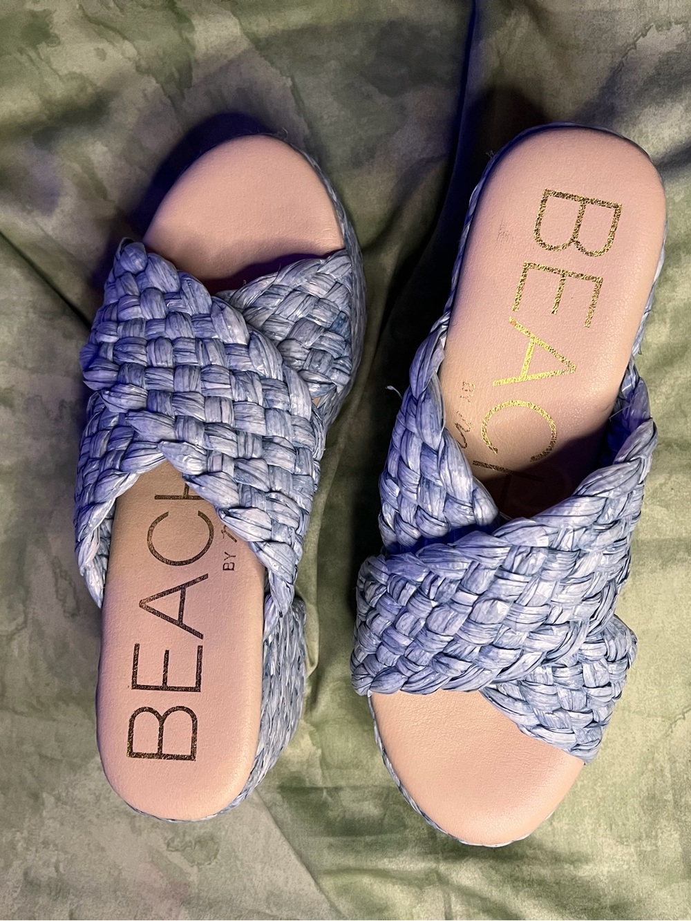 Baby Blue Chunky Platform Sandals View 2